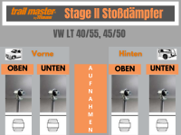 2 Stoßdämpfer Trailmaster für Volkswagen LT 40/55 0-35mm Bj 82-96 Vorne Hinten