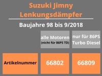Lenkungsdämpfer Trailmaster für Suzuki Jimny Benzin Bj.98-2018 mit TÜV