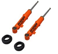 2 Trailmaster Orange Federbeine für Mitsubishi L200 KAOT 60-70mm Vorderachse Stoßdämpfer