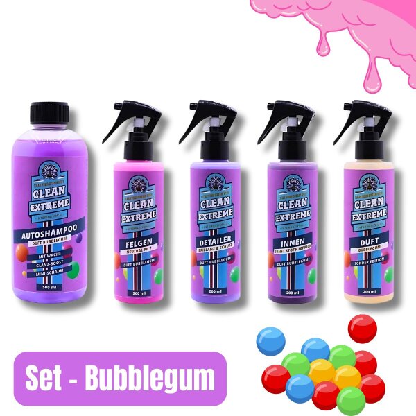 CLEANEXTREME Autopflege Set BUBBLEGUM TAKE  Way Autoreinigung und Autopflege