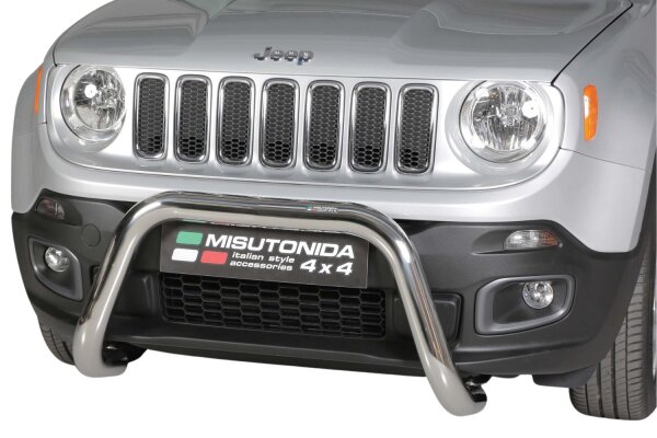 Frontbügel Edelstahl für Jeep Renegade 2014-2017 Ø76mm ABE Frontschutzbügel Bullbar