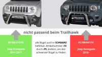 Frontbügel Edelstahl für Jeep Renegade 2014-2017 Ø76mm ABE Frontschutzbügel Bullbar