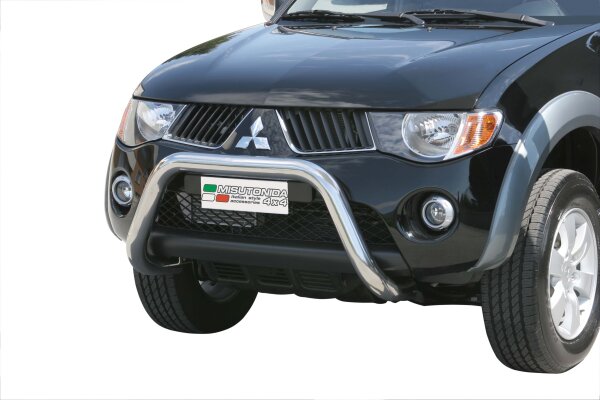 Frontbügel Edelstahl für Mitsubishi L200 KAOT 2006 - 2008 Ø76mm mit Gutachten Frontschutzbügel