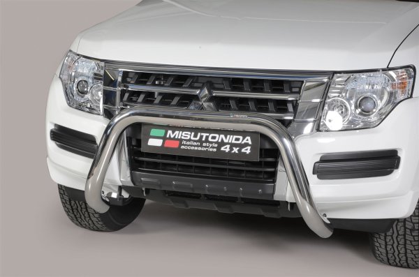 Frontbügel Edelstahl für Mitsubishi Pajero 2015 - 76mm mit ABE Frontschutzbügel