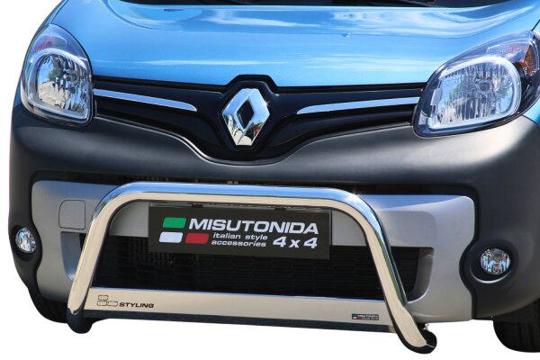 Frontbügel Edelstahl für Renault Kangoo 2014 - 63mm ABE Frontschutzbügel Bullbar