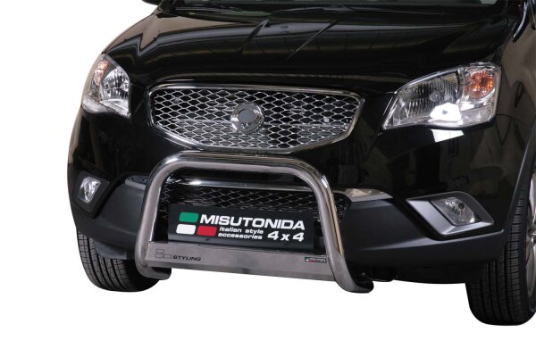 Frontbügel Edelstahl für Ssangyong Korando 2011 - 63mm mit Gutachten Frontschutzbügel