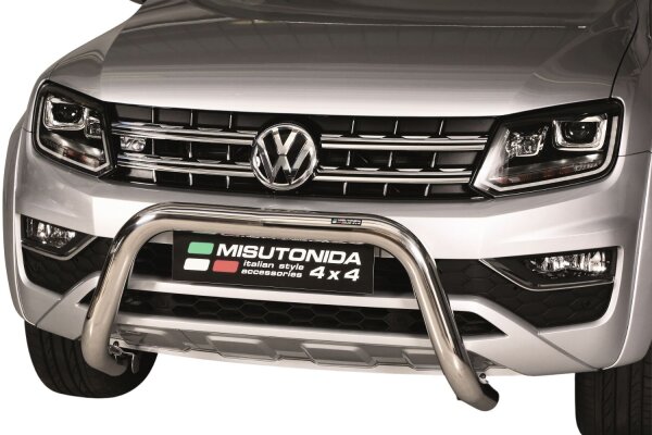 Frontbügel Edelstahl für VW Amarok Highline 2010 - V6 2016 - 76mm Gutachten Bullbar