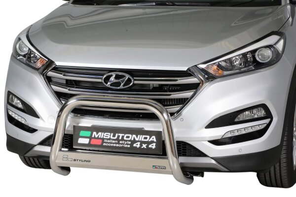 Frontbügel Edelstahl für Hyundai Tucson 2015-2017 Ø63mm ABE Frontschutzbügel Bullbar