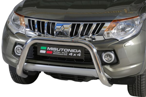 Frontbügel Edelstahl für Mitsubishi L200 KJOT Bj.2015- Ø76mm mit GutachtenRammschutz