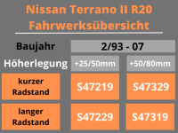 Trailmaster Fahrwerk Höherlegung für Nissan Terrano II R20 +25/50mm kurz