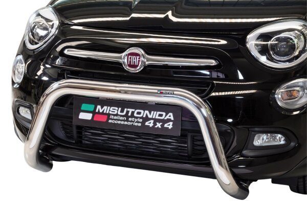 Frontbügel Edelstahl für Fiat 500 X 2013-2015 76mm ABE Frontschutzbügel Bullbar