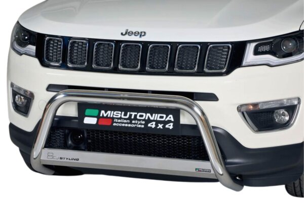 Frontbügel Edelstahl für Jeep Compass ab 2017 63mm mit ABE Frontschutzbügel Bullbar