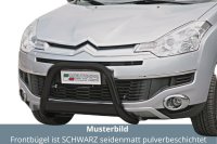 Frontbügel Edelstahl schwarz für Citroen C-Crosser 2008 - 63mm mit ABE Bullbar