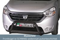 Frontbügel Edelstahl schwarz für Dacia Dokker 2014 - 63mm Gutachten Frontschutzbügel